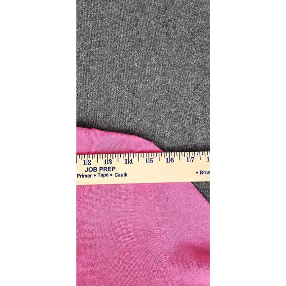 Merona womens cardigan sz L mid sleeve button up hot pink summer barbie - Picture 5 of 8